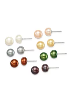 Wholesale ๐ Sterling Silver 8-8.5mm Freshwater Cultured Button Pearl Set of 7 Gift Set by Belk & Co. ๐