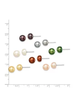 Wholesale 🎁 Sterling Silver 8-8.5mm Freshwater Cultured Button Pearl Set of 7 Gift Set by Belk & Co. 🔔 -DealsBelk & Co. Store Belk 19919