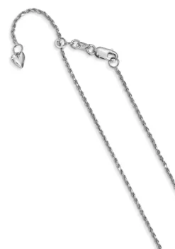 Flash Sale 🥰 14K White Gold 1.2 Millimeter Adjustable Rope Chain by Belk & Co. 🌟 -DealsBelk & Co. Store Belk 19947