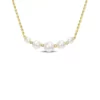Deals 🥰 Freshwater Cultured Pearl and White Topaz Necklace in 18k Yellow Gold Plated Sterling Silver by Belk & Co. 👏