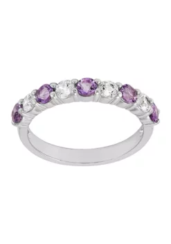 Cheapest 💯 Amethyst and Created White Sapphire Ring in Sterling Silver by Belk & Co. 🎉 -DealsBelk & Co. Store Belk 1995