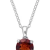 Discount 🥰 1.60 ct. t.g.w. Garnet Solitaire Pendant with Chain in Sterling Silver by Belk & Co. 🎁