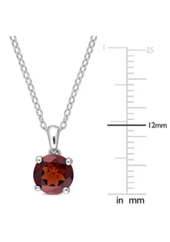 Discount 🥰 1.60 ct. t.g.w. Garnet Solitaire Pendant with Chain in Sterling Silver by Belk & Co. 🎁 -DealsBelk & Co. Store Belk 19962