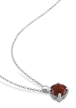 Discount 🥰 1.60 ct. t.g.w. Garnet Solitaire Pendant with Chain in Sterling Silver by Belk & Co. 🎁 -DealsBelk & Co. Store Belk 19964