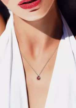 Discount 🥰 1.60 ct. t.g.w. Garnet Solitaire Pendant with Chain in Sterling Silver by Belk & Co. 🎁 -DealsBelk & Co. Store Belk 19965