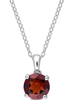 Discount 🥰 1.60 ct. t.g.w. Garnet Solitaire Pendant with Chain in Sterling Silver by Belk & Co. 🎁 -DealsBelk & Co. Store Belk 19966