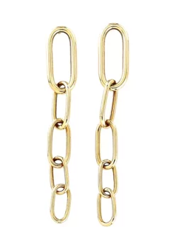 Best Pirce 🛒 Graduated Paperclip Chain Earrings in 10K Yellow Gold by Belk & Co. ✨