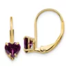 Wholesale ⭐ 1.2 ct. t.w. Rhodolite Garnet 5mm Heart Leverback Earrings in 14K Yellow Gold by Belk & Co. 💯