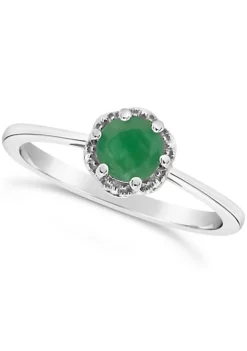 Best deal 🔥 Sterling Silver 5mm Round Emerald Ring by Belk & Co. 💯 -DealsBelk & Co. Store Belk 19989