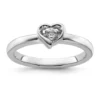 Best reviews of 🎁 1/10 ct. t.w. White Topaz Stackable Expressions Heart Ring in Sterling Silver by Belk & Co. ❤️