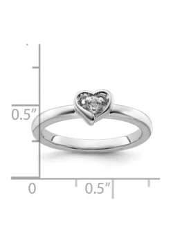 Best reviews of 🎁 1/10 ct. t.w. White Topaz Stackable Expressions Heart Ring in Sterling Silver by Belk & Co. ❤️ -DealsBelk & Co. Store Belk 19998