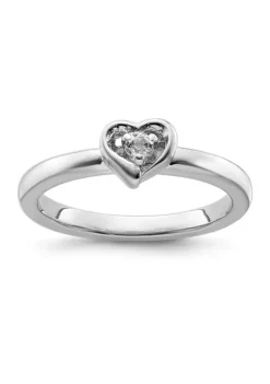 Best reviews of 🎁 1/10 ct. t.w. White Topaz Stackable Expressions Heart Ring in Sterling Silver by Belk & Co. ❤️ -DealsBelk & Co. Store Belk 19999