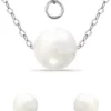 Budget 🧨 Fresh Water Pearl Necklace Earring 2-Piece Set in Sterling Silver by Belk & Co. ✨