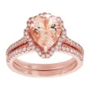 Top 10 🎁 1/2 ct. t.w. Diamond and 2 ct. t.w. Morganite Bridal Set in 14K Rose Gold by Belk & Co. 🎁