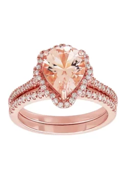 Top 10 🎁 1/2 ct. t.w. Diamond and 2 ct. t.w. Morganite Bridal Set in 14K Rose Gold by Belk & Co. 🎁 -DealsBelk & Co. Store Belk 20013
