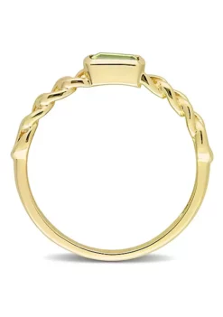 New 👍 Octagon Peridot Link Ring in 10k Yellow Gold by Belk & Co. 🎉 -DealsBelk & Co. Store Belk 20040