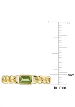 New 👍 Octagon Peridot Link Ring in 10k Yellow Gold by Belk & Co. 🎉 -DealsBelk & Co. Store Belk 20041