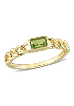 New 👍 Octagon Peridot Link Ring in 10k Yellow Gold by Belk & Co. 🎉 -DealsBelk & Co. Store Belk 20043