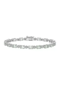 Best Pirce 💯 7.37 ct. t.w. Green Quartz and Diamond Accent Tennis Bracelet in Sterling Silver by Belk & Co. 🎁 -DealsBelk & Co. Store Belk 20058