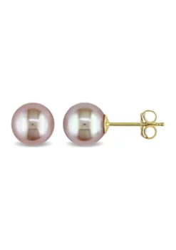 Coupon ✨ Pink Cultured Freshwater Pearl Stud Earrings in 14k Yellow Gold by Belk & Co. ✨ -DealsBelk & Co. Store Belk 20071