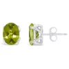 Discount ✔️ Sterling Silver 8x6mm Oval Peridot Stud Earrings by Belk & Co. 👍