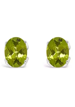 Discount ✔️ Sterling Silver 8x6mm Oval Peridot Stud Earrings by Belk & Co. 👍 -DealsBelk & Co. Store Belk 20111