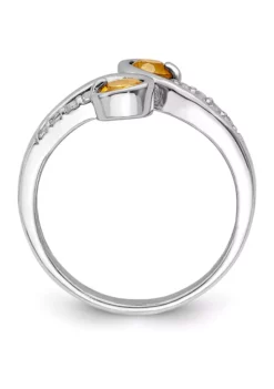 Promo 🧨 5/8 ct. t.w. Citrine and White Topaz Swirl Ring in Rhodium-Plated Sterling Silver by Belk & Co. 🧨 -DealsBelk & Co. Store Belk 20115