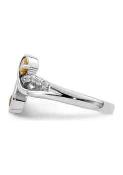Promo 🧨 5/8 ct. t.w. Citrine and White Topaz Swirl Ring in Rhodium-Plated Sterling Silver by Belk & Co. 🧨 -DealsBelk & Co. Store Belk 20116