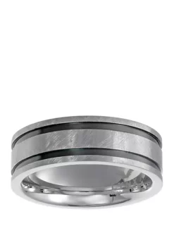 Brand new 👍 Mens Stainless Steel Ring with Black Ion Plating by Belk & Co. ✔️ -DealsBelk & Co. Store Belk 20124