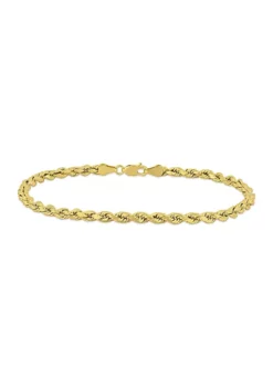 Best Sale 🔥 Men's Rope Chain Bracelet in 10k Yellow Gold (4 mm/9 in) by Belk & Co. 🔔 -DealsBelk & Co. Store Belk 2013