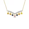 Flash Sale ⌛ 1 ct. t.w. Multi Color Sapphire and 1/10 ct. t.w. Diamond Necklace in 14K Yellow Gold by Belk & Co. 🔥