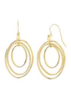 Coupon 😍 Graduated Oval Dangle Earrings in 10K Yellow Gold by Belk & Co. 👏