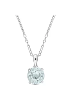 Buy 🎉 1.65 ct. t.g.w. Aquamarine Solitaire Pendant with Chain in Sterling Silver by Belk & Co. 🔥