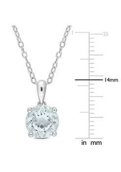 Buy 🎉 1.65 ct. t.g.w. Aquamarine Solitaire Pendant with Chain in Sterling Silver by Belk & Co. 🔥 -DealsBelk & Co. Store Belk 20151