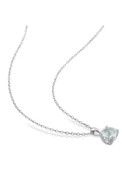 Buy 🎉 1.65 ct. t.g.w. Aquamarine Solitaire Pendant with Chain in Sterling Silver by Belk & Co. 🔥 -DealsBelk & Co. Store Belk 20152