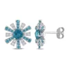 Brand new 🎁 2.08 ct. t.g.w. London Blue Topaz and White Topaz Starburst Earrings in Sterling Silver by Belk & Co. 🧨