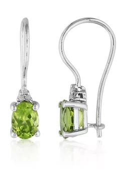 Deals 🥰 Sterling Silver Peridot and Diamond Earrings by Belk & Co. 🧨 -DealsBelk & Co. Store Belk 2016