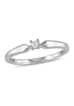 Wholesale 🎉 Diamond-Accent Princess-cut Solitaire Ring in Sterling Silver by Belk & Co. ✨