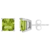 New 😍 Sterling Silver 6mm Princess Cut Peridot Stud Earrings by Belk & Co. 🎉