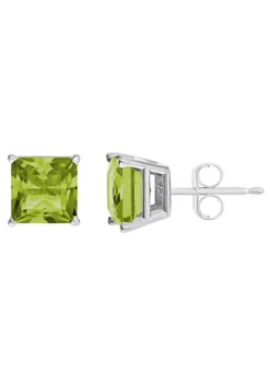 New 😍 Sterling Silver 6mm Princess Cut Peridot Stud Earrings by Belk & Co. 🎉 -DealsBelk & Co. Store Belk 20169