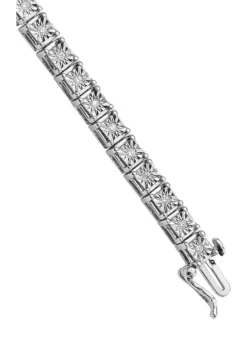 Budget ❤️ 1/2 ct. t.w. Diamond Square Link Bracelet in Rhodium Plated Sterling Silver by Belk & Co. 😍 -DealsBelk & Co. Store Belk 20178