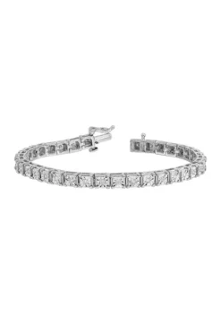 Budget ❤️ 1/2 ct. t.w. Diamond Square Link Bracelet in Rhodium Plated Sterling Silver by Belk & Co. 😍 -DealsBelk & Co. Store Belk 20179