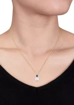 Promo ๐ 8 to 8.5 Millimeter Cultured Freshwater Pearl and 1/3 ct. t.w. Sapphire Pendant with Chain in 14k Yellow Gold by Belk & Co. ๐ฏ 4 Promo ๐ 8 to 8.5 Millimeter Cultured Freshwater Pearl and 1/3 ct. t.w. Sapphire Pendant with Chain in 14k Yellow Gold by Belk & Co. ๐ฏ -DealsBelk & Co. Store Belk 20191