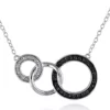 Promo 👏 Black and White Diamond Circle Necklace in Sterling Silver by Belk & Co. ⭐