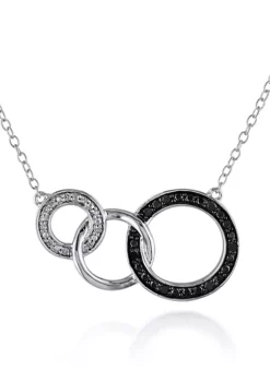 Promo 👏 Black and White Diamond Circle Necklace in Sterling Silver by Belk & Co. ⭐ -DealsBelk & Co. Store Belk 20208