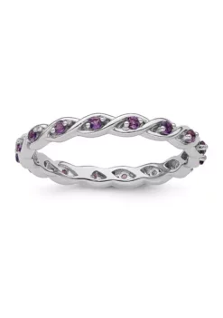 Wholesale ✨ 1/3 ct. t.w. Amethyst Stackable Expressions Ring in Sterling Silver by Belk & Co. ✔️