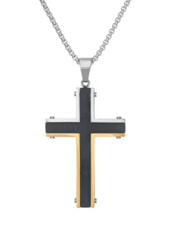 Discount 🌟 Stainless Steel Cross Pendant on 24 Inch Box Chain Necklace by Belk & Co. 🔔 -DealsBelk & Co. Store Belk 20231