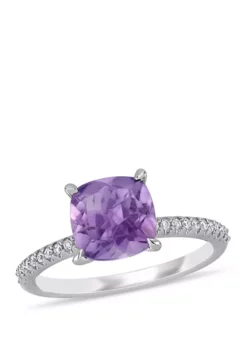 Buy 👏 Amethyst and Diamond Engagement Ring by Belk & Co. 🤩