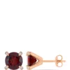 Discount 😍 4 ct. t.w. Garnet and 1/10 ct. t.w. Diamond Accent Martini Stud Earrings in 10K Rose Gold by Belk & Co. 🌟