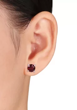 Discount 😍 4 ct. t.w. Garnet and 1/10 ct. t.w. Diamond Accent Martini Stud Earrings in 10K Rose Gold by Belk & Co. 🌟 -DealsBelk & Co. Store Belk 20266